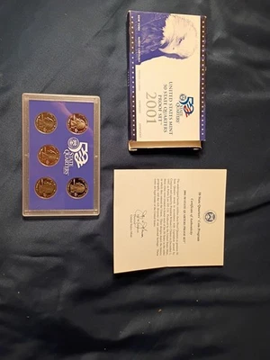 2001-S 50 State Quarters Proof Set WITH BOX & COA US Mint -NY, NC, RI, VT, KY - Image 1 of 4