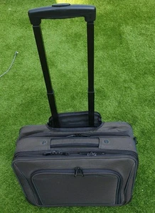 Black Business Case With Wheels Rolling Laptop Bag Mobile Office Travel Case Bag - Afbeelding 1 van 20