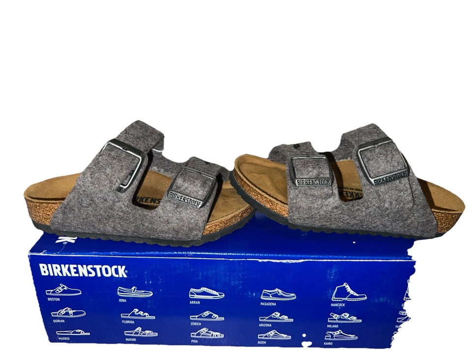 NEW Birkenstock Arizona Kids Wool Felt Gray Elk Sandals US K 8  Narrow 1007124 - Image 1 of 4