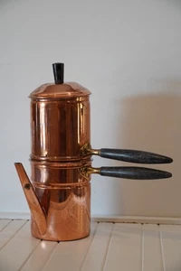 Vintage Douro Copper Coffee 5 pc Expresso Maker Drip Pot Complete B&M Portugal - Picture 1 of 11