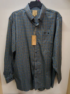 Gunnison Creek Men's Big & Tall Plaid Button-Up LS Shirt 2XLT Brown/Navy NWT - Picture 1 of 10