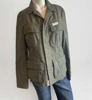 Chaqueta True Religion Militar Oliva/Verde Monótono Para Mujer Pequeña Foto 1 de 4