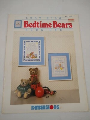 Vintage 1985 Bedtime Bears Book One Lucy Rigg Cross Stitch Pattern Booklet - Image 1 of 4
