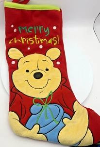 Vintage Disney Winnie the Pooh felt puffy Christmas stocking 17" - Nice - Picture 1 of 1