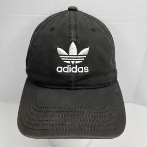 Adidas Trefoil Strapback Adjustable Hat Cap Dad Mom Golf Tennis Men Women Black - Picture 1 of 11