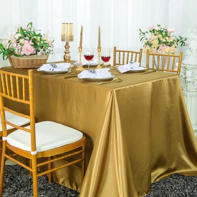 Wedding Linens Inc, 72" x 120" Premium Rectangular Satin Tablecloths - Image 1 of 2