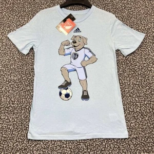 Sporting Kansas City Shirt Youth Medium 10-12 Adidas MLS Short Sleeve Cotton New - Picture 1 of 7