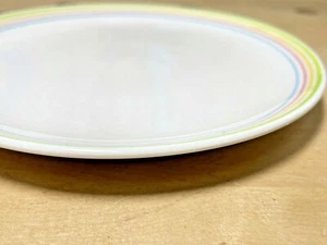NEW Hand Painted Small Side Plates Bread Plates 16cm 6" Rainbow Stripes Ceramic - Picture 1 of 6
