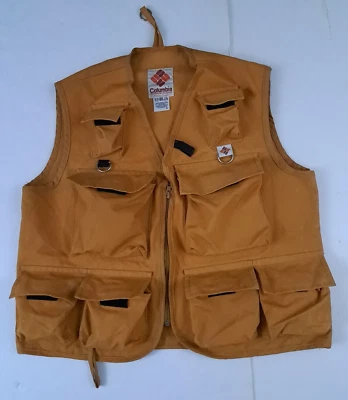 Винтажный холщовый рыболовно-охотничий жилет Columbia с застежкой-молнией и маленькими карманами - Изображение 1 из 4