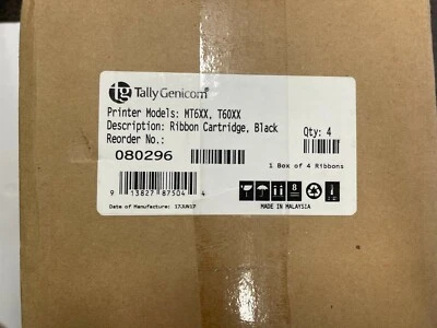 TallyGenicom/Printronix - Cartucho de cinta, negro. Modelos MT6XX, T60XX CANTIDAD 4 Foto 1 de 2