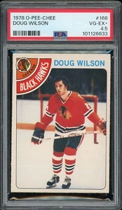 1978-79 O-Pee-Chee Doug Wilson ROOKIE CARD Hall Of Famer PSA 4.5 RC Chicago #168 - Picture 1 of 2