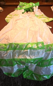 Women’s Vintage Korean traditional Dress Green White made in 1980 for women 5'6" - Picture 1 of 12
