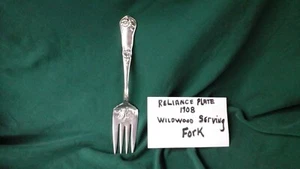 RELIANCE PLATE A1,1908 WILDWOOD SERVING FORK SILVERWARE FLATWARE ONEIDA WARE PC - Picture 1 of 10