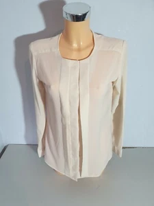 ESPRIT  Damen  Bluse  Tunika  Gr. S / M  creme  Langarm Biesen  WIE NEU - Picture 1 of 5