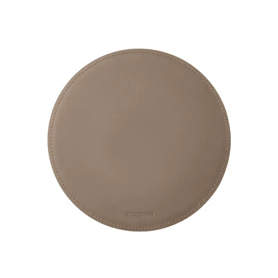 Mouse Pad Rotondo Cuoio Grigio Tortora 23x23 - Cuciture Perimetrali Antiscivolo - Immagine 1 di 4