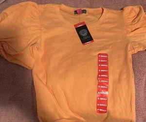 Vince Camuto Damen Puffärmel Ripp Top Größe Mandarine Größe XS - Extra Small - Bild 1 von 2