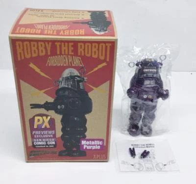 Figura Diecast Robby the Robot SDCC Exclusiva Púrpura Metálica Foto 1 de 4