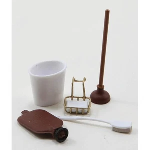 5pc Bathroom Accessories CHRYSNBON Dollhouse Miniature 1:12 Scale Kit US SHIPPER - Picture 1 of 1