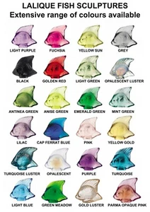 GENUINE LALIQUE Crystal Fish Sculpture ( Extensive range of colours available ) - Picture 1 of 23