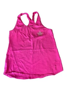 Hanes Youth Girls Tank Top Shirt Youth Size L Large 10 GUC Racer Back Pink - Picture 1 of 11