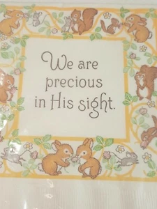 Tovaglioli da pranzo vintage Hallmark We Are Precious In His Sight confezione da 16 USA - Foto 1 di 5