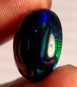 Opale etiope nero naturale 7,20 ct 100% ovale Welo fuoco cabochon pietra preziosa sciolta - Foto 1 di 4