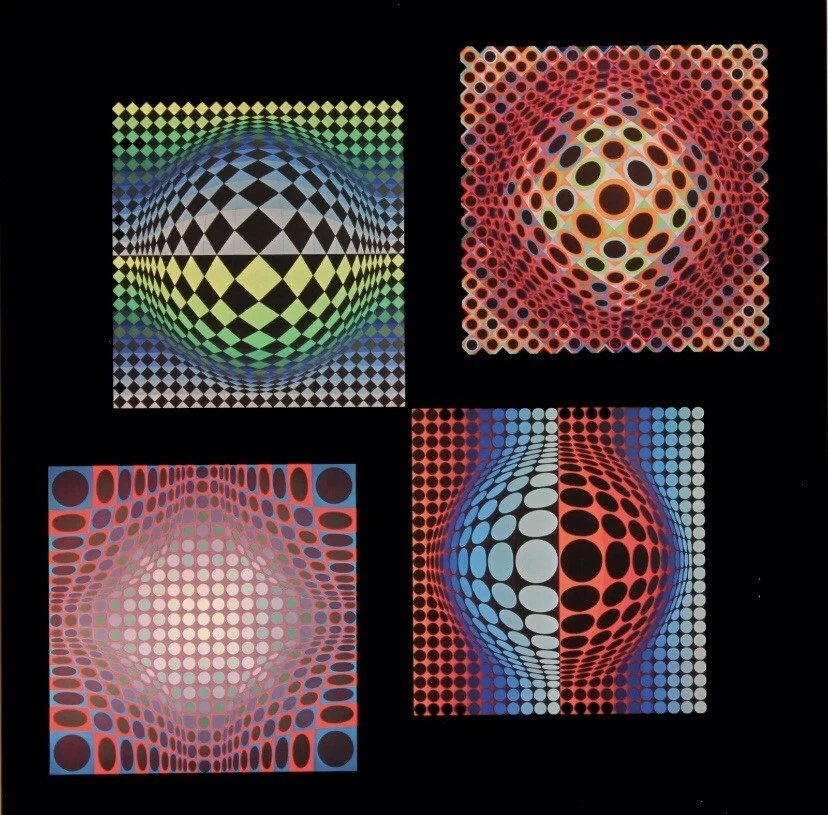 Victor VASARELY Offset 1971 Op Art Cinétique Édition Originale Tirage D’époque 4 - Photo 1/1