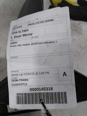 Conjunto de espejo retrovisor puerta izquierda Toyota Yaris 2009 264917, 134 k millas, usado Foto 1 de 4