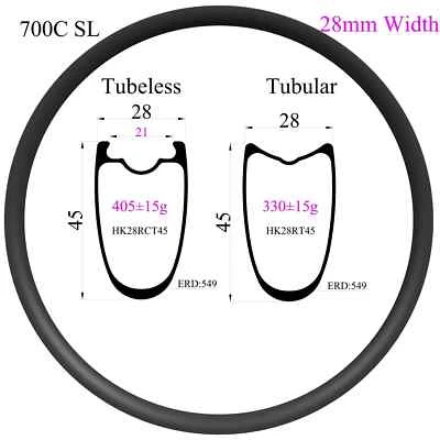 Карбоновый обод дорожного велосипеда для гравия 700C 28*45 мм суперлегкий бескамерный клинчерный обод - Изображение 1 из 4