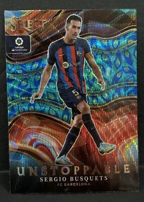 2022-23 Panini Select La Liga Barcelona Sergio Busquets Unstoppable Peacock SP - Image 1 of 4