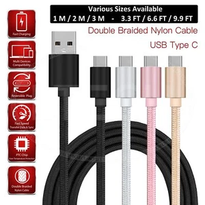 Charging Cable for Samsung Galaxy Note 20 Ultra Charger USB Type C Cable Nylon - Picture 1 of 21