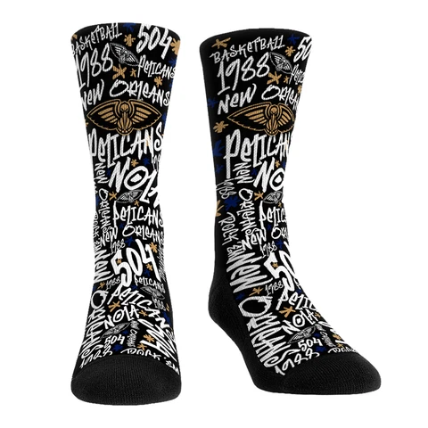 Unisex Rock Em Socks New Orleans Pelicans Graffiti Crew Socks Cover