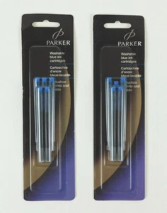 Parker Fountain Pen Ink Cartridges, Washable Blue, Lot of 10, Reorder# 30160 - Picture 1 of 3