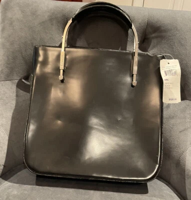 全新 Lance 手提包 黑色皮革 带标签 — 第 1/4 张图片