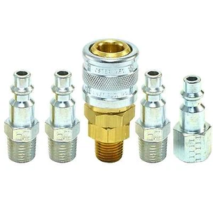 Set 5pz Raccordi Raccordi Raccordi Raccordi Raccordo Tubo Aria 1/4 NPT Utensili Spina - Foto 1 di 10