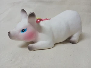 Ceramic Pig Fatty Hog Figurine Animal Statue Home Decor White Collectible - Picture 1 of 11