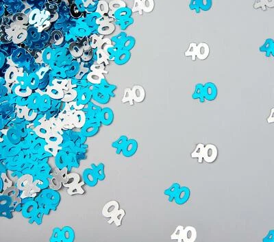 2x 40º Confeti de Mesa Azul Plata Espolvorear Cumpleaños Aniversario Fiesta Decoración Foto 1 de 4