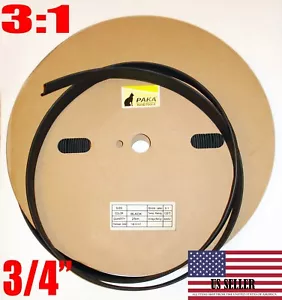 82 FEET - 3/4" DUAL WALL BLACK Heat Shrink Tubing 3:1 Adhesive Glue Lined tubes - Picture 1 of 1
