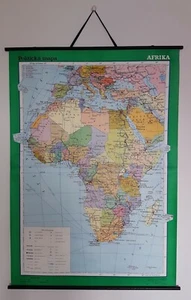 1989 Large Vintage Political School Map - Africa - Pull Down map (64" x 46") - Picture 1 of 11