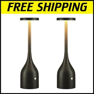 5000mAh Portable LED Table Lamps - Matte Black, USB Rechargeable & Waterproof - Picture 1 of 10