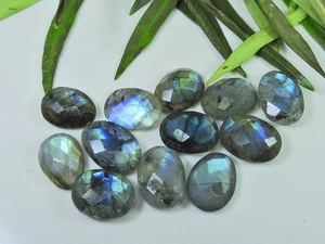 12X16MM Natural Labradorite Both Side Checker Cut Oval Gemstone 12Pcs Lot D399 - Bild 1 von 9