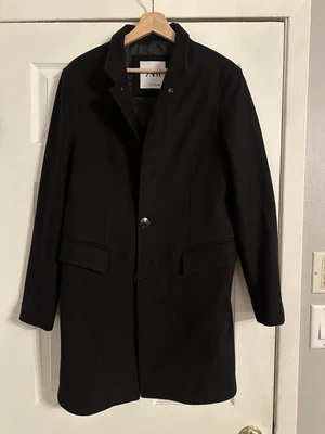 Black Zara Small Topcoat Fabric Made In Italy  - Image 1 of 4