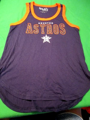 NEW TOUCH MLB WOMENS HOUSTON ASTROS TANK TOP SHIRT BLUE SMALL - Image 1 of 2