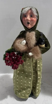 Byers Choice Carolers HTF Wine Mrs Claus - Image 1 of 4