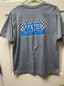 VANS Off the Wall Logo T-Shirt Youth Boys XL Gray Checker Short Sleeve Skate - Picture 1 of 7