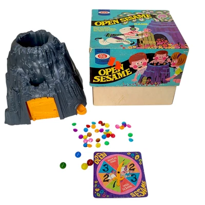 Vintage OPEN SESAME Game by IDEAL w/GEMS, 4 Marbles, Spinner Box - Image 1 of 4