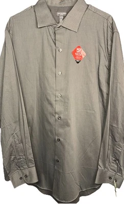 Van Heusen Flex Shirt Striped Button Down Classic Fit Stretch Preppy Mens XL - Image 1 of 4