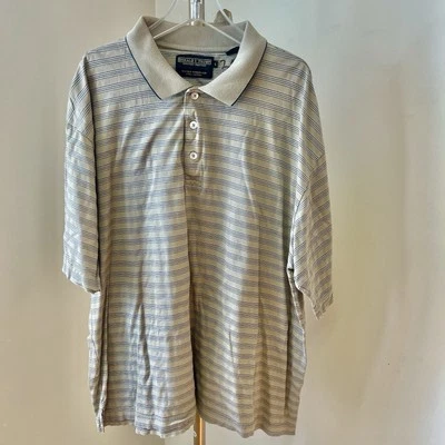 Donald J. Trump Signature Collection Polo Shirt Golf L Thrashed Stripes Cotton - Image 1 of 4