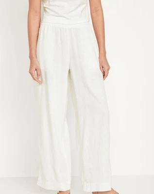 Antiguo Pantalón Azul Marino Cintura Alta Mezcla de Lino Pierna Ancha-Calla Lillies-Talla 2X-NUEVO SIN ETIQUETAS Foto 1 de 4