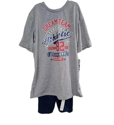 Nuevo con etiquetas Max & Olivia Niños Top y Pantalones Cortos Estampado Largo Gris Azul Talla XL Pjs Foto 1 de 4